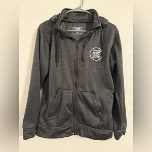 Running Man Allstate Hot Chocolate 15K/5K Women’s L Zip Hooded Jacket Black